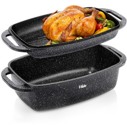 Brytfanna granitowa z pokrywką 2w1 GRANITICA 5,5+2,5l, 40x22,5x16