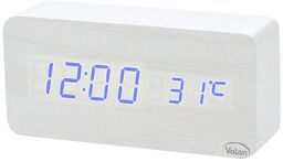 Zegar budzik drewniany elektroniczny cyfrowy led stojący -