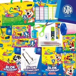 Wyprawka szkolna Astrino L, 20 elementów, teczka