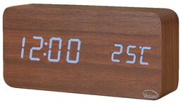 Zegar budzik drewniany elektroniczny cyfrowy led stojący -