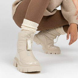 Filippo Beżowe Śniegowce Ocieplane Buty Damskie