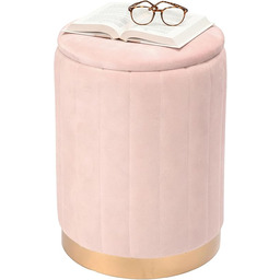 Relaxdays Taboret aksamit, taboret do siedzenia z miejscem