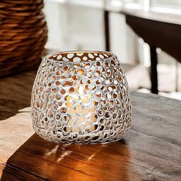 GILDE Świecznik metalowy Chico dekoracja stołu Kolor: srebrny