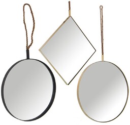 Alexandra House Living Zestaw metalowych luster złota 11