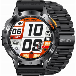 Smartwatch męski Gravity GT22-1 czarny czarna bransoleta czarny