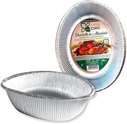 CasaChic Aluminiowy owalny pojemnik na kurczaka, 1 szt.