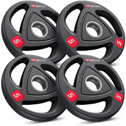 Zestaw obciążeń olimpijskich 4x5kg żeliwne 51mm gumowane wytrzymałe