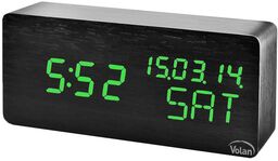 Zegar budzik drewniany led elektroniczny cyfrowy stojący -