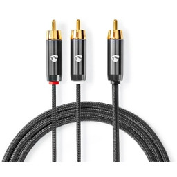 Nedis CATB24000GY30 ProfiGold RCA Subwoofer 3m Kabel analogowy