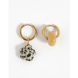 Pakamera Złote kolczyki koła Boho z zawieszkami