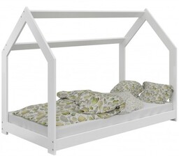 Łóżko Domek dziecięce 160x80 dla dzieci białe D2
