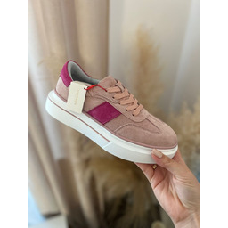 Różowe sneakersy DAMSKIE skórzane GOODIN