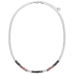 Srebrny naszyjnik damski z kamieniem księżycowym, larvikitem