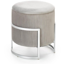 Pufa okrągła tapicerowana szara Cricket