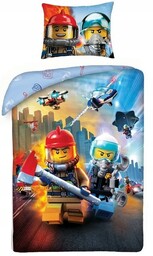 Pościel bawełniana 140x200 Lego City dziecięca poszewka Straż