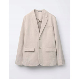 Zara chłopięca marynarka bawełniano lniana w jasnobeżowym kolorze