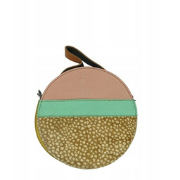 Pakamera Torebka listonoszka skórzana okrągła skóra naturalna elegancka