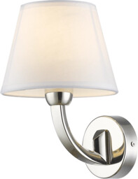 KINKIET Atlanta niklowane wykończenie, biały abażur, klasyczny styl