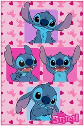 Różowy Dywan Stitch Serca Duży Dywanik Lilo
