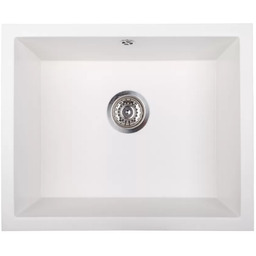 Zlewozmywak granitowy podwieszany jednokomorowy JUNIT 56 biały