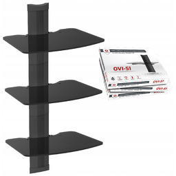 Naścienna Półka Szklana pod Telewizor na Konsolę DVD