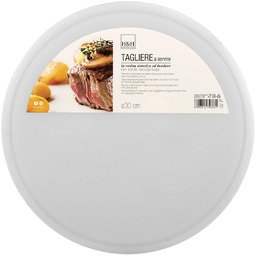 H&H White Talerz/okrągła deska do krojenia, polietylen, biały