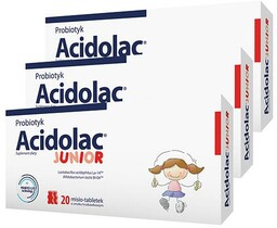 Zestaw ACIDOLAC JUNIOR Probiotyk o smaku truskawkowym, 3x