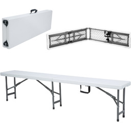Ławka cateringowa składana biała 1830x300 x 430mm Hendi