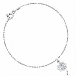 MYNESS Bransoletka z koniczynką kryształy Swarovski