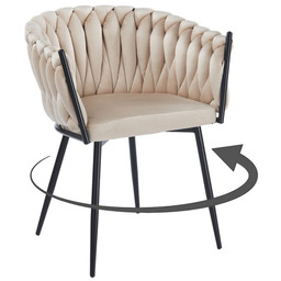 Krzesło obrotowe DC-16 welur beż #5 czarne nogi