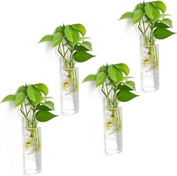 Vumdua Wiszące doniczki ścienne, 4 szt., szklane terrarium,