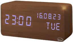 Zegar budzik drewniany led elektroniczny cyfrowy stojący -