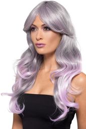 Fever Fashion Ombre Wig Wavy Long Grey &