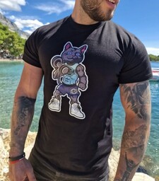 Koszulka czarna męska Cat Furia
