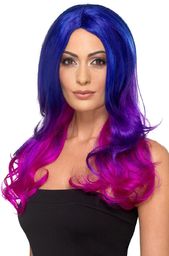 Fever Fashion Ombre Wig Wavy Long Blue &
