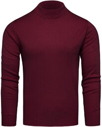 Sweter męski półgolf bordowy Recea