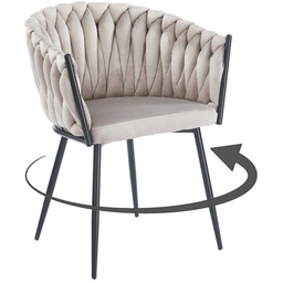 Krzesło obrotowe DC-16 welur ciemny beż #7 czarne