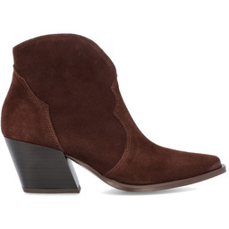 Krótkie kowbojki ze skóry - TYMOTEO G1074 BRĄZOWE