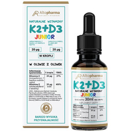 ALTOPHARMA Junior Naturalne Witaminy K2+D3 suplement diety