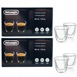 Filiżanki Szklanki termiczne Delonghi do kawy espresso