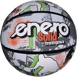 ENERO Piłka koszykowa Solid Biało-szary (Rozmiar 7)