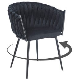 Krzesło obrotowe DC-16 welur czarny czarne nogi