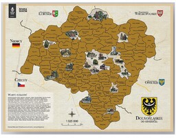 Mapa plakat zdrapka „Dolnośląskie do odkrycia” Dolny Śląsk