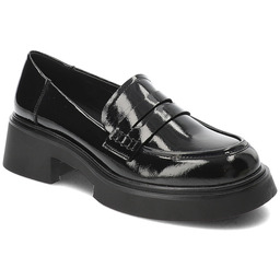 S.Barski Czarne Mokasyny Eleganckie Obuwie Damskie