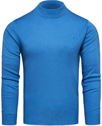 Sweter męski półgolf niebieski Recea