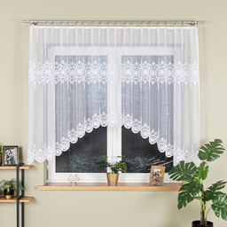 Markizeta Firana żakardowa gotowa 400x135 biała Żaneta