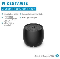Hewlett-packard Głośnik HP Bluetooth Speaker 360 Black czarny