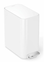 Simplehuman Wąski kosz pedałowy 5l, biały
