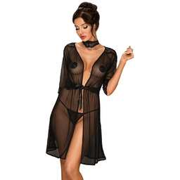 Peniuar Lucita + koronkowy pasek + choker