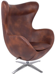 Wypoczynkowy fotel Egg KH1501100233 King Home vintage brąz